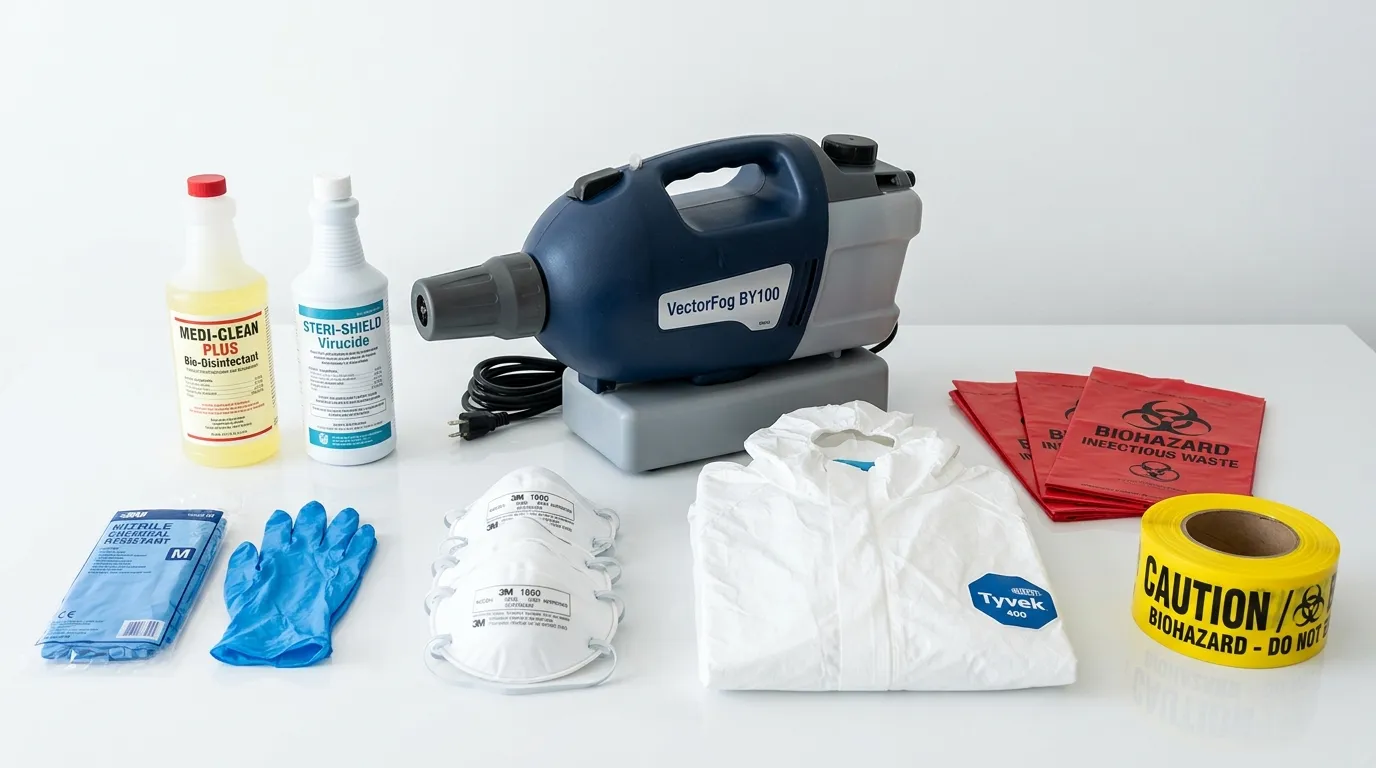 Professional biohazard remediation crew working in Saginaw